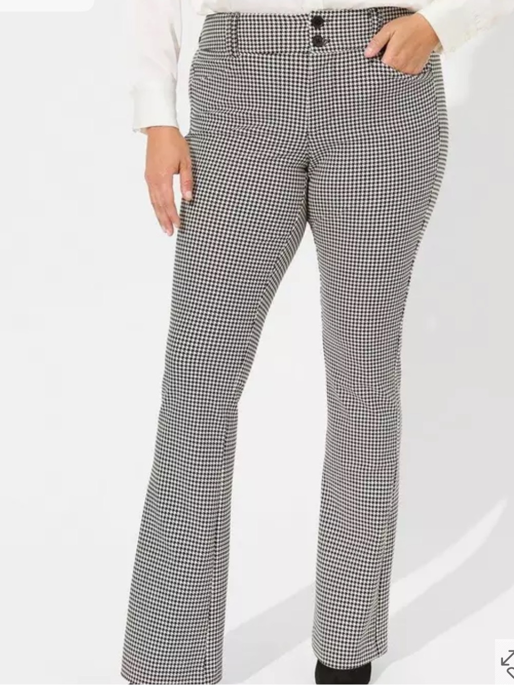 Torrid Studio Black & White Houndstooth Bootcut Ponte Pants - NWT, 14XS